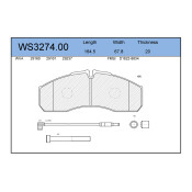 Колодки тормозные дисковые Jeenice, комплект на ось (4 шт), арт. WS3274.00