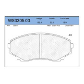 Колодки тормозные дисковые Jeenice, комплект на ось (4 шт), арт. WS3305.00