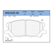 Колодки тормозные дисковые Jeenice, комплект на ось (4 шт), арт. WS3325.00