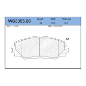 Колодки тормозные дисковые Jeenice, комплект на ось (4 шт), арт. WS3355.00