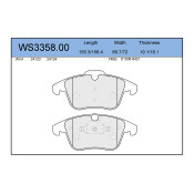Колодки тормозные дисковые Jeenice, комплект на ось (4 шт), арт. WS3358.00