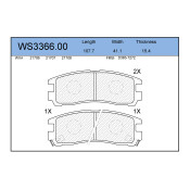 Колодки тормозные дисковые Jeenice, комплект на ось (4 шт), арт. WS3366.00
