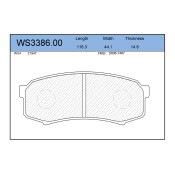 Колодки тормозные дисковые Jeenice, комплект на ось (4 шт), арт. WS3386.00