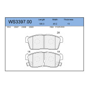 Колодки тормозные дисковые Jeenice, комплект на ось (4 шт), арт. WS3397.00