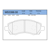 Колодки тормозные дисковые Jeenice, комплект на ось (4 шт), арт. WS3399.00
