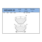 Колодки тормозные дисковые Jeenice, комплект на ось (4 шт), арт. WS3406.00