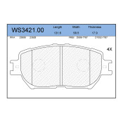 Колодки тормозные дисковые Jeenice, комплект на ось (4 шт), арт. WS3421.00