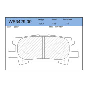 Колодки тормозные дисковые Jeenice, комплект на ось (4 шт), арт. WS3429.00