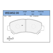 Колодки тормозные дисковые Jeenice, комплект на ось (4 шт), арт. WS3452.00