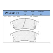 Колодки тормозные дисковые Jeenice, комплект на ось (4 шт), арт. WS4035.01