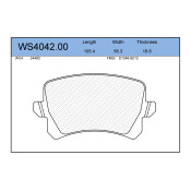 Колодки тормозные дисковые Jeenice, комплект на ось (4 шт), арт. WS4042.00