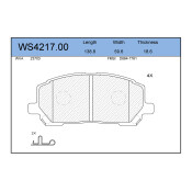 Колодки тормозные дисковые Jeenice, комплект на ось (4 шт), арт. WS4217.00