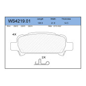 Колодки тормозные дисковые Jeenice, комплект на ось (4 шт), арт. WS4219.01