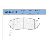 Колодки тормозные дисковые Jeenice, комплект на ось (4 шт), арт. WS4248.00