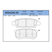 Колодки тормозные дисковые Jeenice, комплект на ось (4 шт), арт. WS4249.00