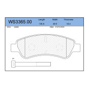 Колодки тормозные дисковые Jeenice, комплект на ось (4 шт), арт. WS3365.00