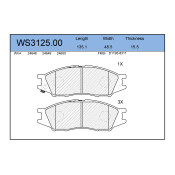 Колодки тормозные дисковые Jeenice, комплект на ось (4 шт), арт. WS3125.00
