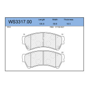 Колодки тормозные дисковые Jeenice, комплект на ось (4 шт), арт. WS3317.00