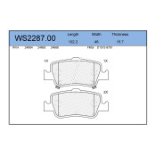 Колодки тормозные дисковые Jeenice, комплект на ось (4 шт), арт. WS2287.00