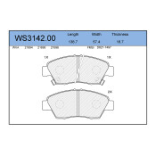 Колодки тормозные дисковые Jeenice, комплект на ось (4 шт), арт. WS3142.00