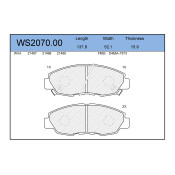 Колодки тормозные Jeenice дисковые, арт. WS2070.00