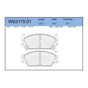 Колодки тормозные дисковые Jeenice, комплект на ось (4 шт), арт. WS2175.01
