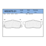 Колодки тормозные дисковые Jeenice, комплект на ось (4 шт), арт. WS3070.01