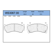 Колодки тормозные дисковые Jeenice, комплект на ось (4 шт), арт. WS3067.00