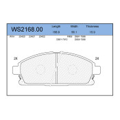 Колодки тормозные дисковые Jeenice, комплект на ось (4 шт), арт. WS2168.00
