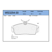 Колодки тормозные дисковые Jeenice, комплект на ось (4 шт), арт. WS3254.00