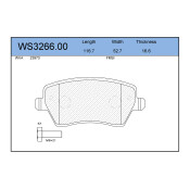 Колодки тормозные дисковые Jeenice, комплект на ось (4 шт), арт. WS3266.00