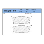 Колодки тормозные дисковые Jeenice, комплект на ось (4 шт), арт. WS2181.00