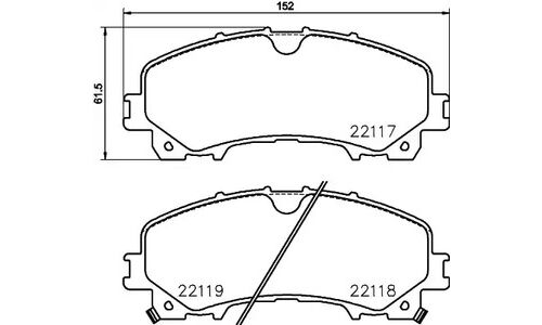 Колодки тормозные дисковые Brembo, комплект на ось (4 шт), арт. P56106