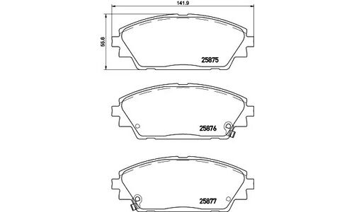 Колодки тормозные дисковые Brembo, комплект на ось (4 шт), арт. P49050