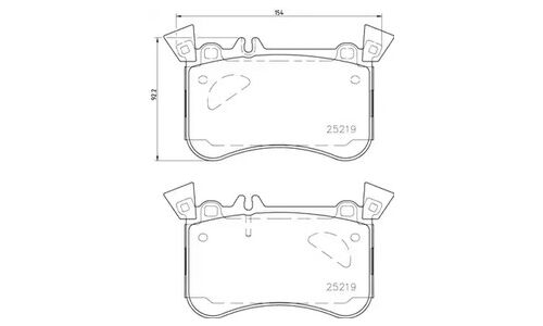 Колодки тормозные дисковые Brembo, комплект на ось (4 шт), арт. P50121