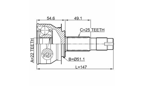 ШРУС Febest, передний, внешний, арт. 1010-CBT