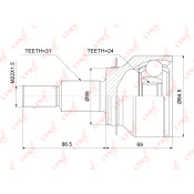 ШРУС LYNXauto, внешний, арт. CO-3918