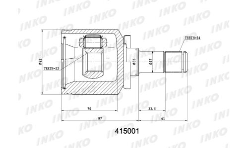 ШРУС INKO, внутренний, арт. 415001