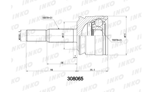 ШРУС INKO, внешний, арт. 308065