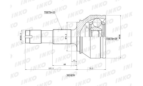 ШРУС INKO, внешний, арт. 305059