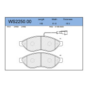 Колодки тормозные дисковые Jeenice, комплект на ось (4 шт), арт. WS2250.00