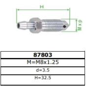 Штуцер прокачной тормозного суппорта Frenkit, M8x1.25, арт. 87803