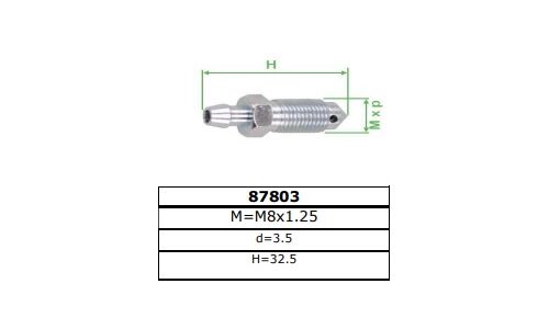 Штуцер прокачной тормозного суппорта Frenkit, M8x1.25, арт. 87803