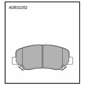 Колодки тормозные дисковые Allied Nippon, передние, комплект на ось (4 шт), арт. ADB32252