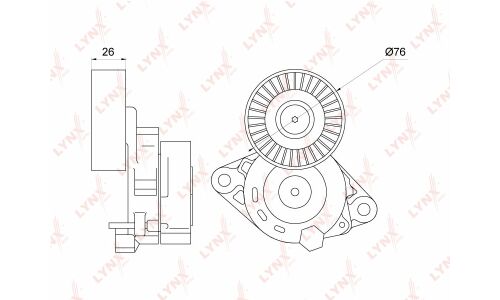 Натяжитель поликлинового ремня LYNXauto, арт. PT-3320