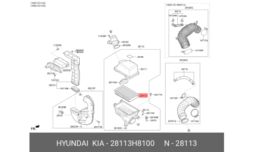 Фильтр воздушный Hyundai/KIA, арт. 28113-H8100