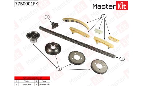Комплект для замены цепи ГРМ MasterKit, арт. 77B0001FK
