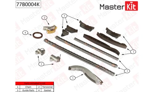 Комплект для замены цепи ГРМ MasterKit, арт. 77B0004K