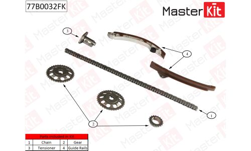 Комплект для замены цепи ГРМ MasterKit, арт. 77B0032FK