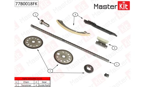 Комплект для замены цепи ГРМ MasterKit, арт. 77B0018FK